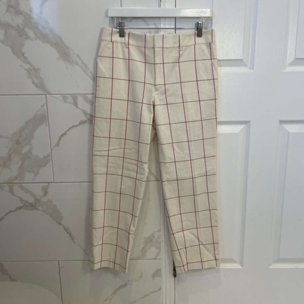 Club Monaco | Marie Pant: Creamy Beige & Pink Ankle Pants - Picture 15 of 17